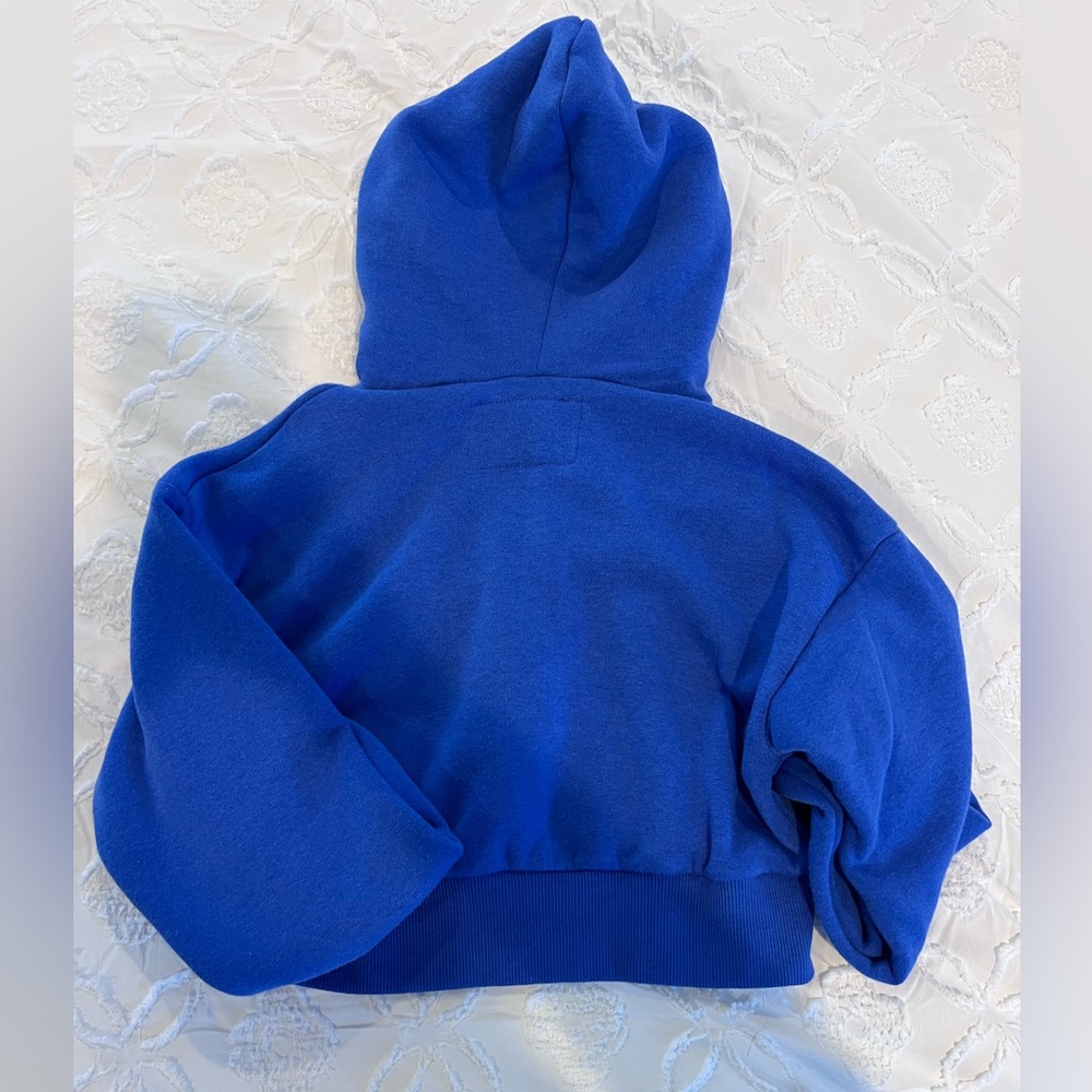 KATIE J NYC Dylan Crop Hoodie Electric Blue Tween M - Picture 3 of 7